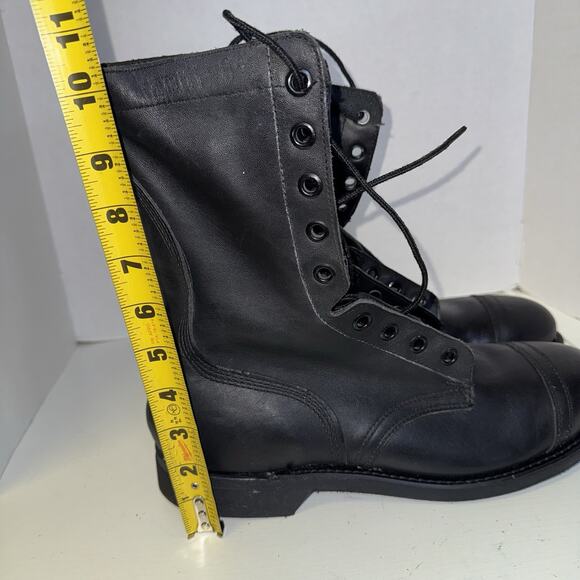 Vintage 96 Black 10.5 Leather Combat Boot COVE Military Steel-toe BILTRITE NWOB main image 9